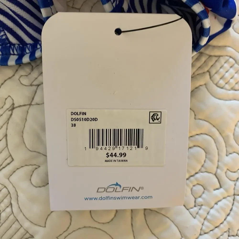 Dolfin Uglies Women's Size 38 Salute V Back Swimsuit MSRP $45 Red, White, & Blue - Picture 16 of 16